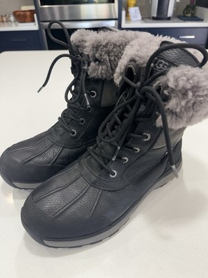 UGG Women s Adirondack III Waterproof Shearling Boots Black Size 9 MSRP $250