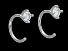 925 Silver VVS1 D Moissanite Hoop Earrings Round Cut Diamond Look Gift Women