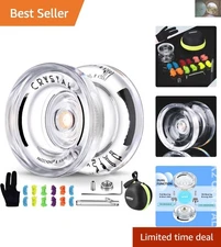 Professional K2 Crystal White Yo-Yo: Beginner Friendly with Extra Strings & Case