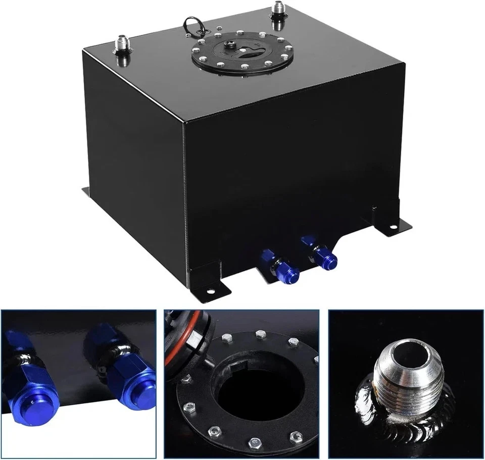 Tanque de combustible de 8 galones (30 L) - Celda de carreras universal de aluminio negro con sensor de nivel Foto 4 de 4