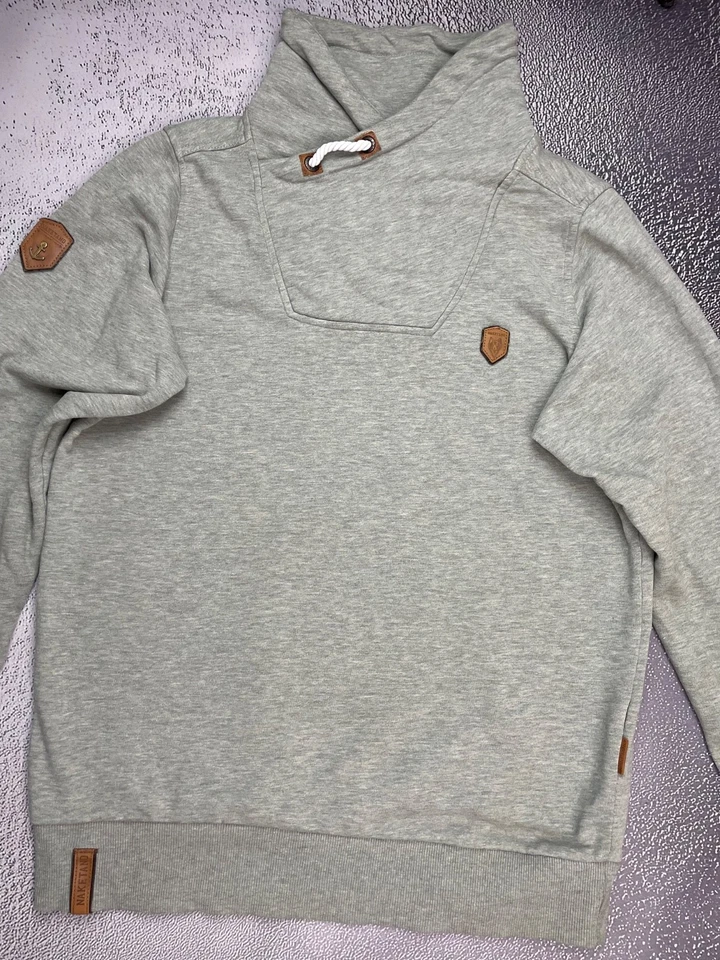 Sudadera Pullover Naketano Para Hombre Gris Verde Cuello Alto Talla XL Foto 2 de 4