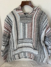 Baja Joe Mexican Hoodie Drug Rug Unisex Size Small See Measurements Gray Multi