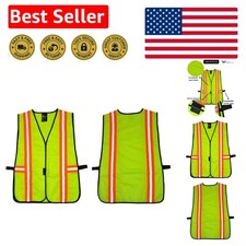 ANSI Class 2 High Visibility Reflective Safety Vest with Multi-Function Pockets