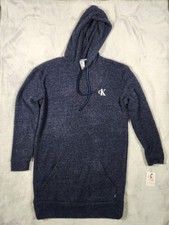 Calvin Klein CK One Hoodie Womens M Navy Fleece Pullover Sleepwear Cozy NWT