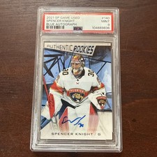 2021 Upper Deck SP Game Used Spencer Knight Rookie Auto PSA 9