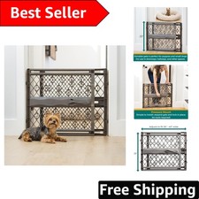 Portable Pressure-Mounted Dog Gate - Stylish Fieldstone Gray For Modern Homes
