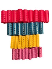 Vintage Plastic Hair Rollers Curlers Snap-on Assorted Sizes Colors Lot Of 34