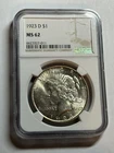 1923 D Peace Dollar NGC MS62 Bright White Better Date