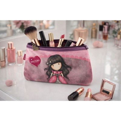 Santoro London Gorjuss Cosmetic Bag Pink 9x5 Zipper Pouch