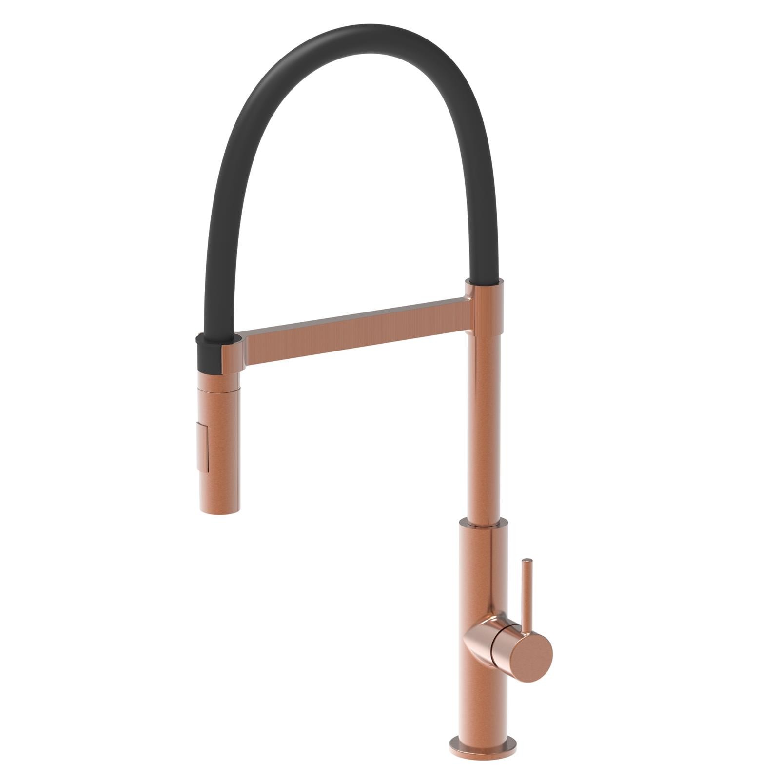 Liquida W24RG Rose Gold Swan Neck 360 Degree Swivel Kitchen Tap - GRADED