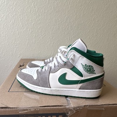 Jordan Air Jordan 1 Mid SE Grey Pine Green Leather Mid Top Sneaker DC7294-103