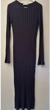 Reformation Dress Womens Sz Small Black Ribbed Bodycon Long Sleeve Knee Length