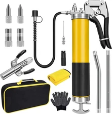 7000 PSI Heavy Duty Grease Gun Kit - 14oz Pistol Grip New