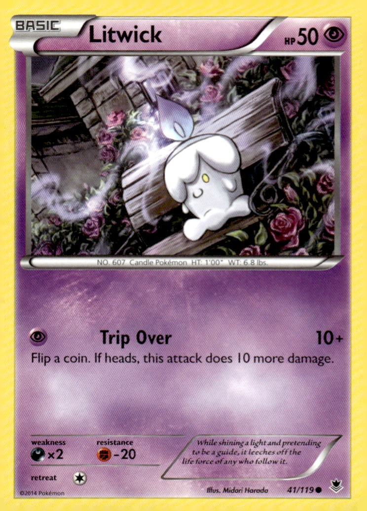 Litwick 41/119 Common Phantom Forces Pokemon Near Mint