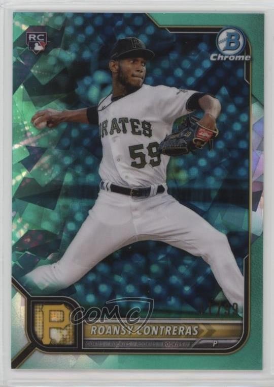 2022 Bowman Chrome Sapphire Edition Aqua 1/99 Roansy Contreras #99 Rookie RC 8d4