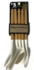 Cook's Corner Silicone Utensil Set 5 Piece Eggshell NEW