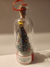 Christmas Tree Message in a Bottle,Recordable Holiday Greeting Glass Ornament