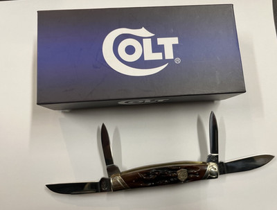 COLT CT 211 4 BLADED CONGRESS STAG POCKET KNIFE W/BOX NOS