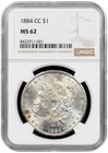 1884-CC $1 Carson City Morgan Silver Dollar NGC MS62 (021)