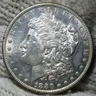 1880-s Morgan Silver Dollar Brilliant Uncirculated  Slight Cameo With  Mirrors