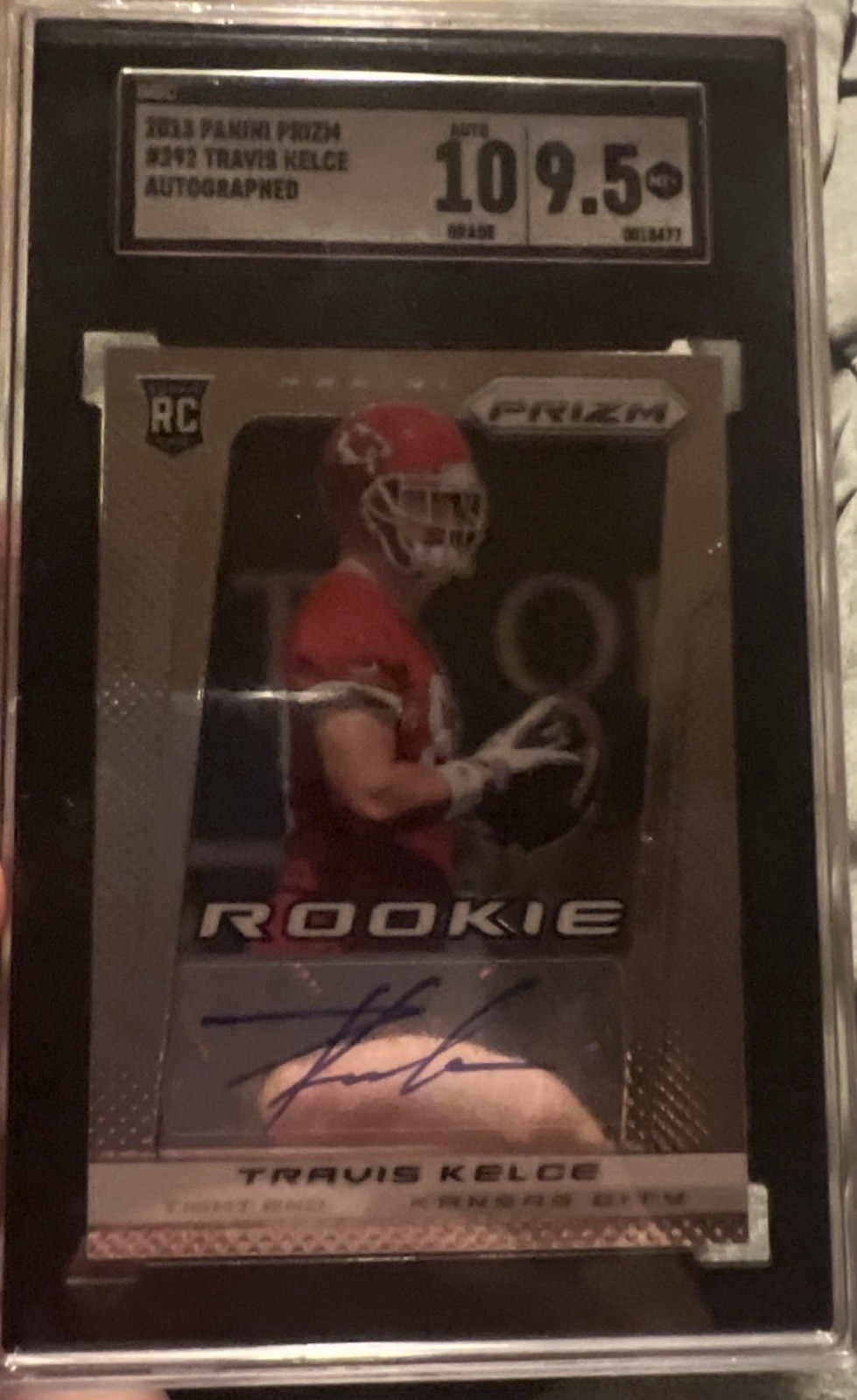 2013 Panini Prizm Travis Kelce Rookie Auto SGC 9.5 #292 Kansas City Chiefs