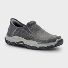 NEW Men's Skechers Holmgren Slip-In Charcoal Shoes - FREE SHIP