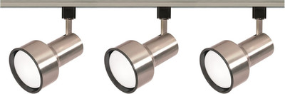 Lighting 3-Light Brushed Nickel Track Light Kit with R30/PAR30 Bulbs
