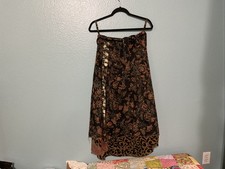 Jackpot New York Wms Silk Reversible Floral Wrap Skirt One Size Autumn