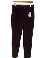 Express NWT Knit Kit Dress Pants Chocolate Brown Size 8R Ankle Mid Rise