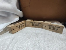 Akron BRICK & BLOCK Wood Line Blocks 3--Inch (3 TOTAL) USA NOS