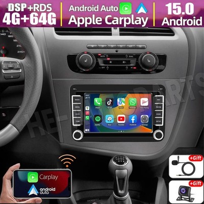 Wireless CarPlay Android 15 For Seat Leon 2005-2012 Car Radio Stereo GPS 4+64GB