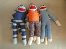 LOT 3 SOCK MONKEY MONKEY'S 18 INCH