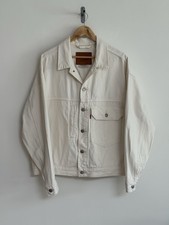 Levi’s Denim Stay Loose Trucker Jean Jacket White Medium Oversized