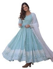 Wedani Faux Georgette Embroidered Anarkali Kurta Set For Women