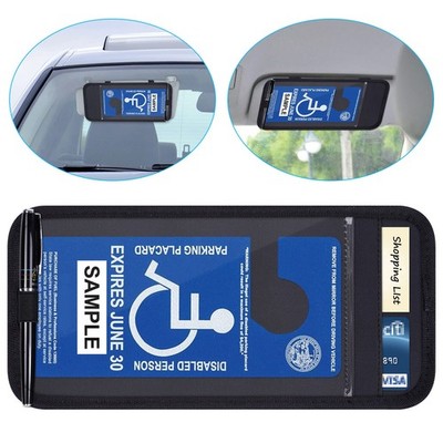 Handicap Placard Holder for Auto, Wisdompro Disabled Parking Permit Black