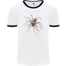 Gruseliges Spinnen Halloween 3D Effekt Herren Ringer T-Shirt