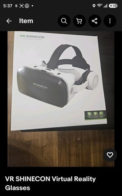 VR SHINECON Smartphone VR Headset Virtual Reality Glasses Black/White