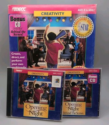 Opening Night Creative Writing Game PC CD-ROM MECC Windows 95/98/XP big box 