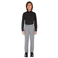 New Calvin Klein Boys' Flat Front Dress Pant, Light Grey, 8