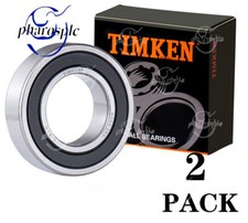  2 PACK TIMKEN 6005-2RS 25X47X12MM Double Rubber Seal Ball Bearings
