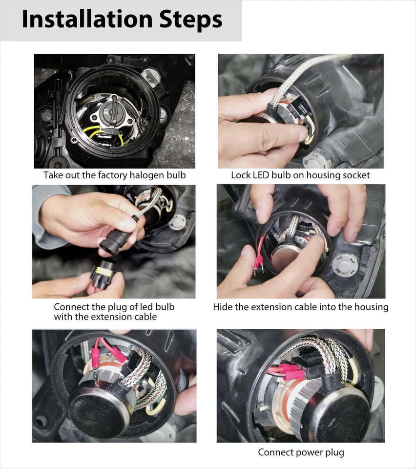 H11B LED Headlight Bulbs Low Beam for Hyundai Veloster 2013-2017 Bright White - Image 3 of 4