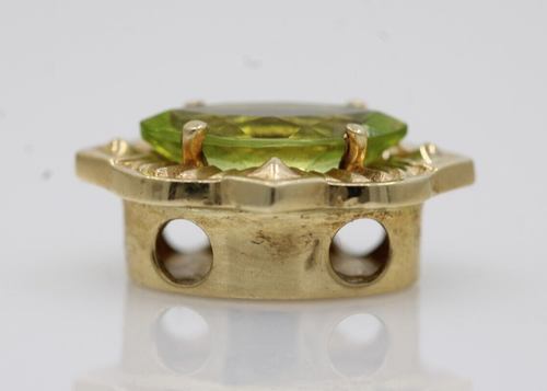 14K Yellow Gold KLJCI Richard Klein Peridot Bracelet Slide Charm 2.4gr - Picture 2 of 10