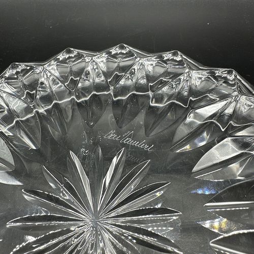Val St Lambert signierte kaiserlich geschliffene Kristallglasschale 9,5" groß Servieren EUC - Bild 8 von 8