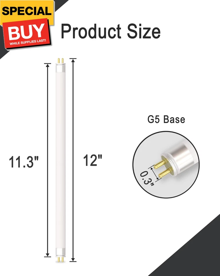 4 Pack T5 8W Replacement Bulb Compatible with Bell and Howell 2257 Monster Bug Z - Image 2 of 4