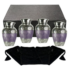 Handcrafted Small Urns for Human Ashes Keepsake Set of 4 Mini Urns Lavender