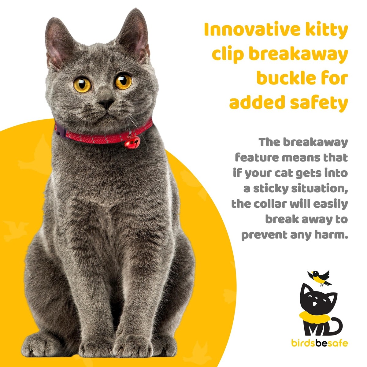 Break Away Cat Collar with Bell Reflective Thread for Night