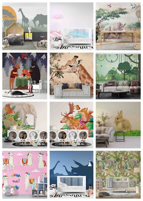 3D Animals Leaves Cartoon Self-adhesive Wallpaper Removable Wallpaper Wall Mural