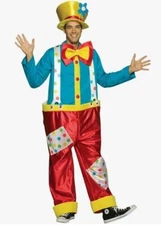 4pc Rasta Imposta Circus Clown Top Hat Suspenders Halloween Costume Adult OSFM