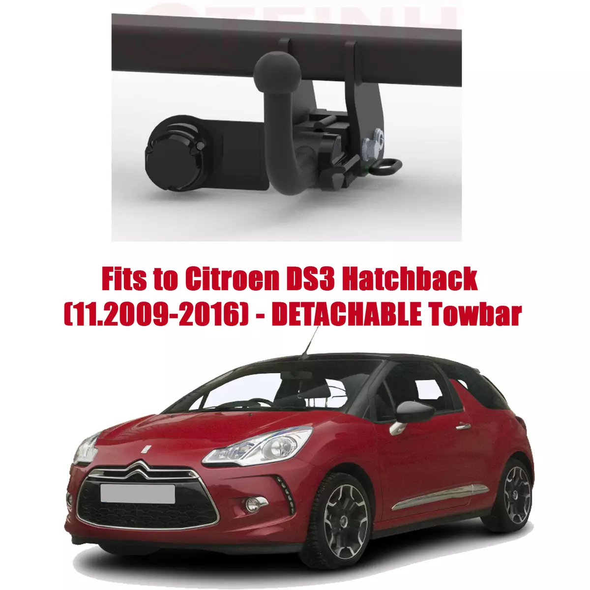 DETACHABLE Tow Bar For Citroen DS3 2009 2016 NO ELECTRICS C054