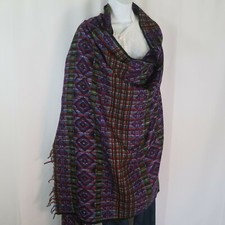 Yak Wool Blend Shawl/Throw Handloomed Nepal Reversible Base Color: Violet